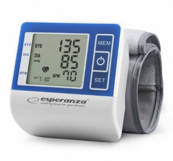 Esperanza ECB001 bloeddrukmeter voor de pols, halfautomatisch
