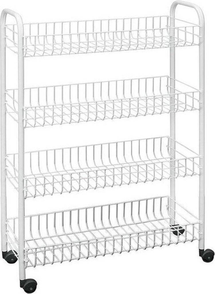 Metaltex Badkamer-/keukentrolley Snello 84x56cm Staal Wit-0