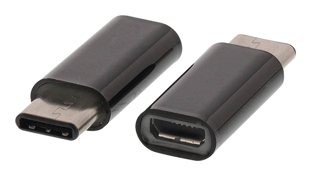 Valueline VLCP60910B Usb 2.0-adapter Usb-c Male - Usb Micro-b Female Zwart-0