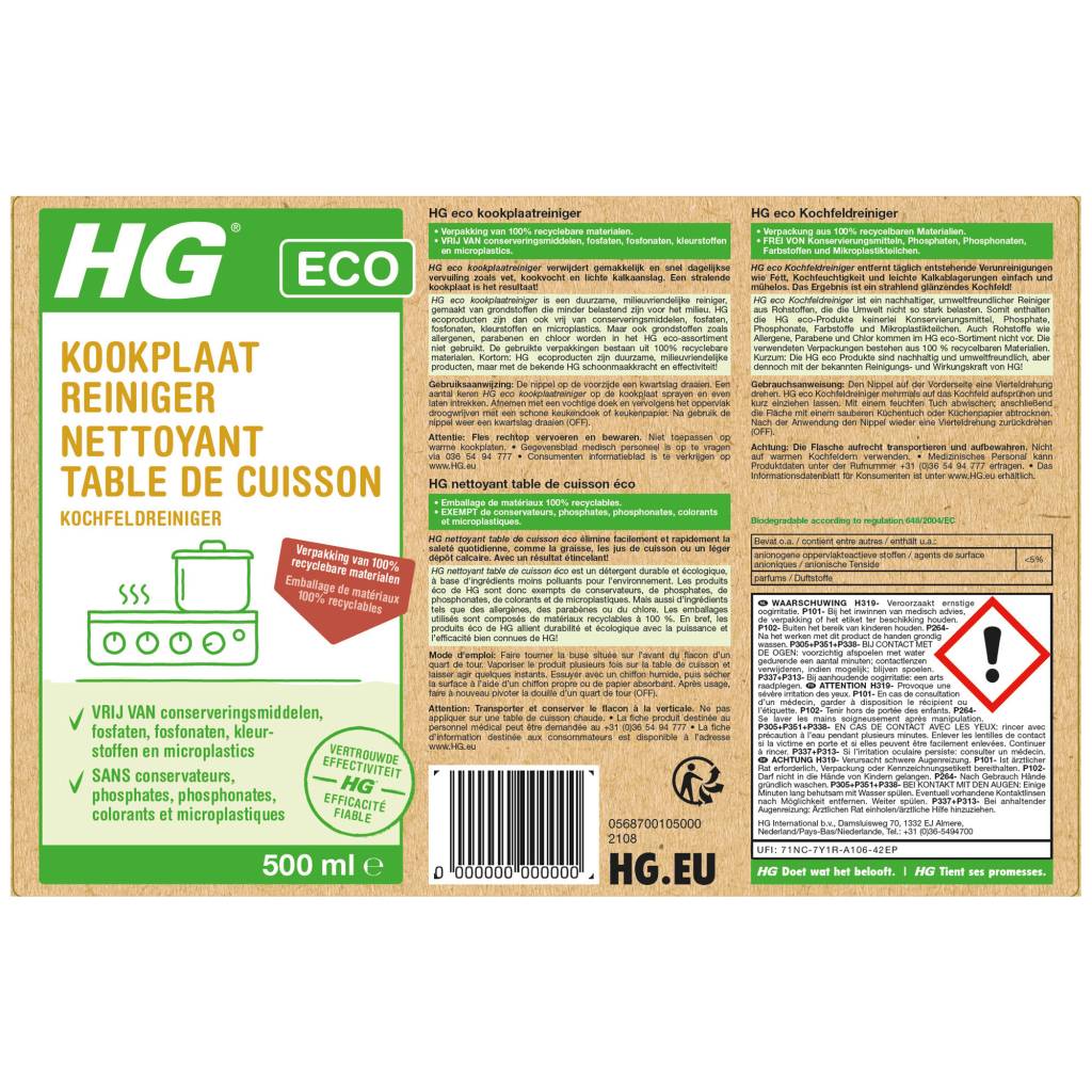 HG HG ECO Kookplaatreiniger 500 ml-1