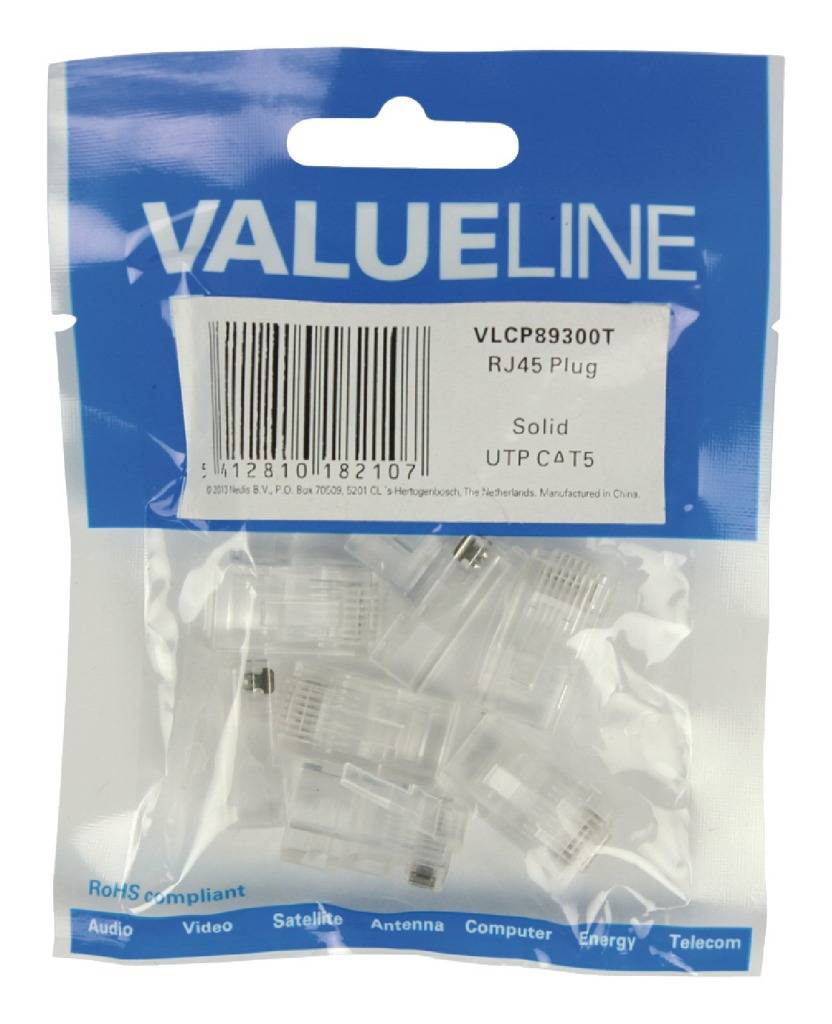 Valueline Vlcp89300t Rj45 Connectoren voor Solid Utp Cat 5 Kabels-2