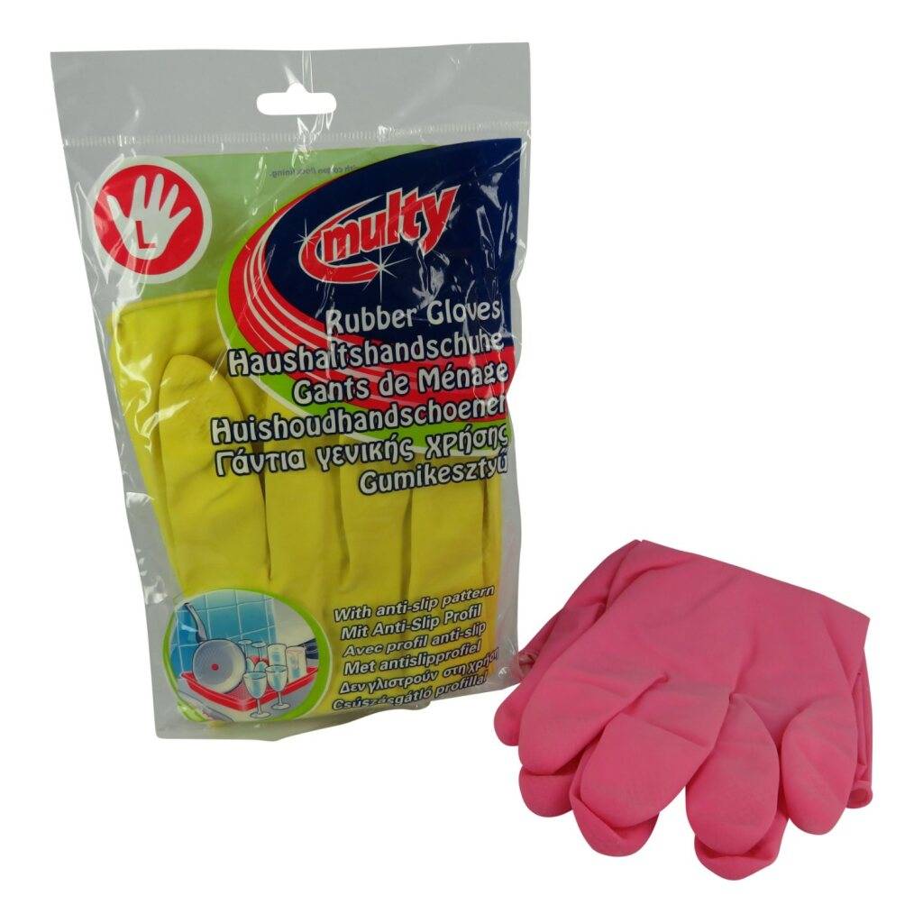 Multy Rubberen Huishoudhandschoenen L Geel-0
