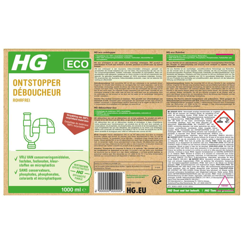 HG HG ECO Ontstopper 1L-1