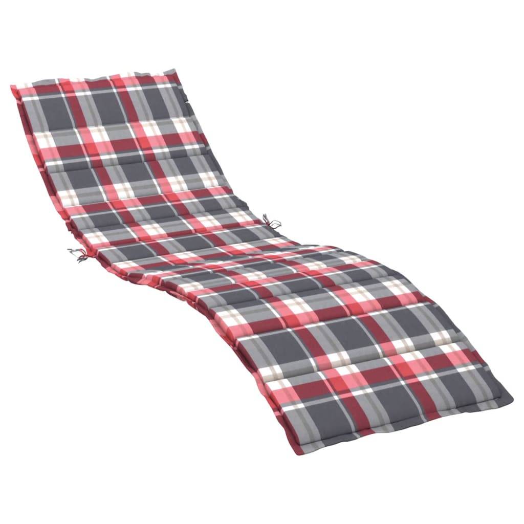 vidaXL - Ligbedkussen - 200x60x3 - cm - oxford - stof - ruitpatroon - rood-3