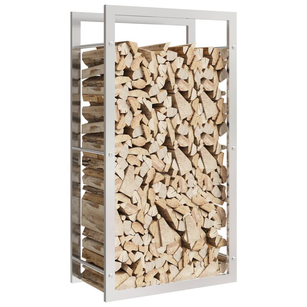 vidaXL - Haardhoutrek - 50x28x94 - cm - roestvrij - staal-4