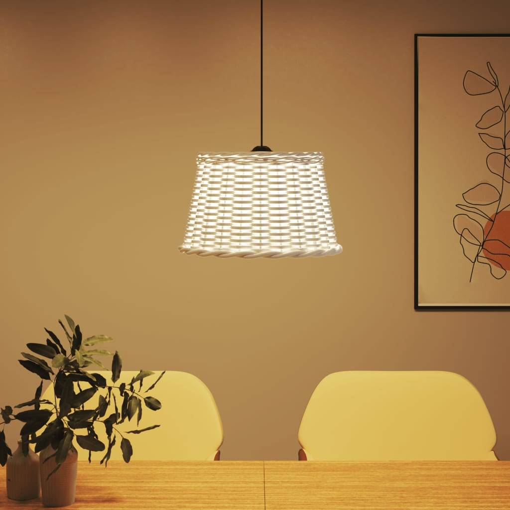 Vidaxl plafondlampenkap ø45x28 cm wicker wit 87208458034388720845803438-4