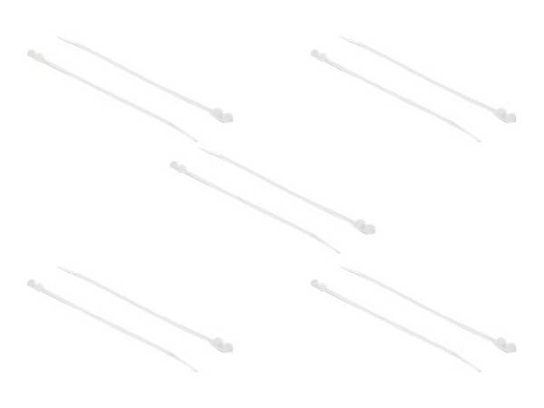 Tie-wraps met montagegat | 300 x 4,8mm | transparant | 10 stuks