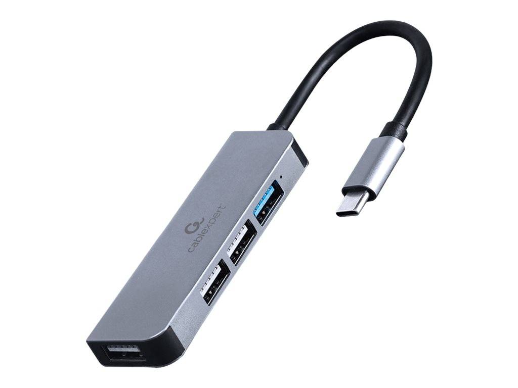GEMBIRD UHB-CM-U3P1U2P3-01 Hub USB; USB-A aansluiting x4,USB-C-stekker; Cablexpert; grijs - 1 stuk-0