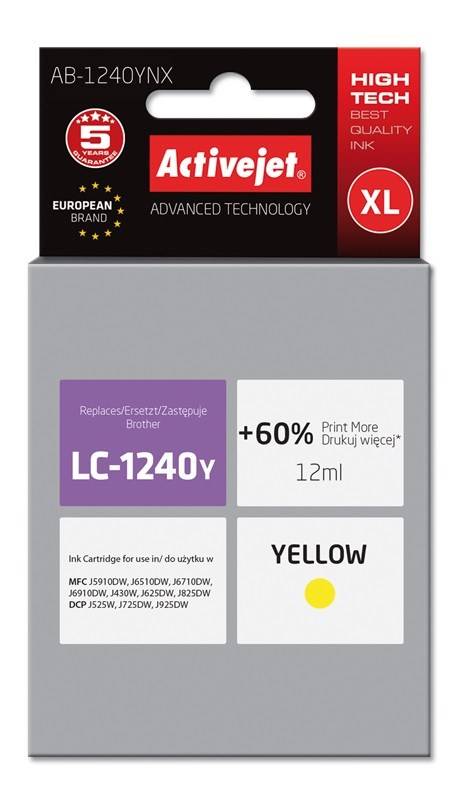 Activejet AB-1240YNX inkt (vervanging voor Brother LC1220Bk/LC1240Bk; Supreme; 12 ml; geel)-0