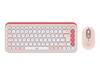 Logitech POP Icon Combo - Tastatur-und-Maus-Set - kabellos - Bluetooth LE - QWERTY - US International - rosé?, Off-Whit