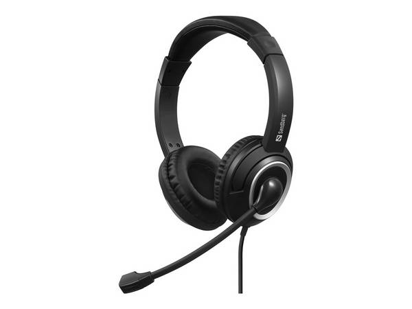 Sandberg USB-C Chat Headset wordt aangesloten op een USB-Cpoort van uw computer.