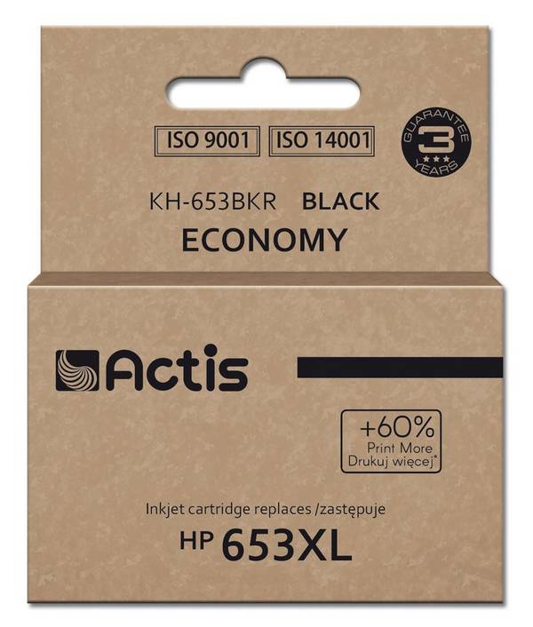 Actis KH-653BKR inktcartridge (vervanging voor HP 653XL 3YM75AE; Premium; 20 ml; 575 pagina's; zwart)