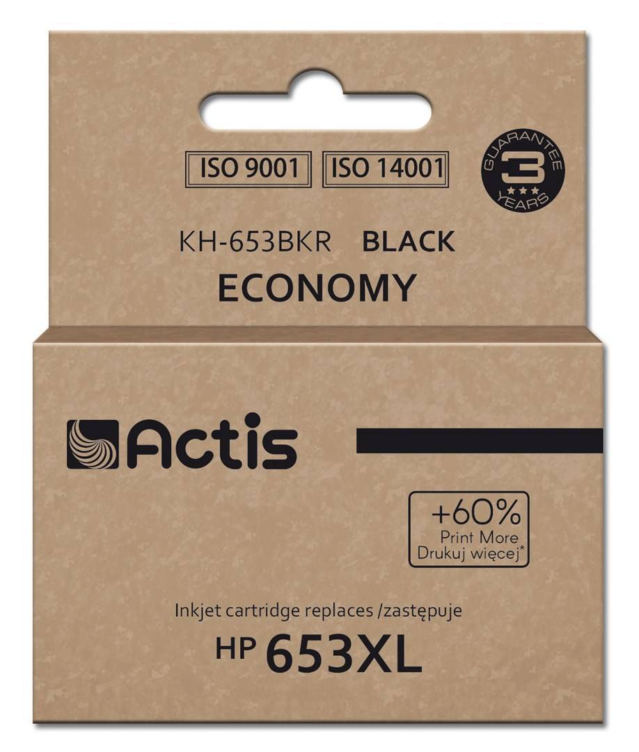 Actis KH-653BKR inktcartridge (vervanging voor HP 653XL 3YM75AE; Premium; 20 ml; 575 pagina's; zwart)-0