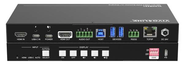 Vivolink 4K 2x1 Vergaderruimte HUB + Switcher met zachte Codec & CEC
