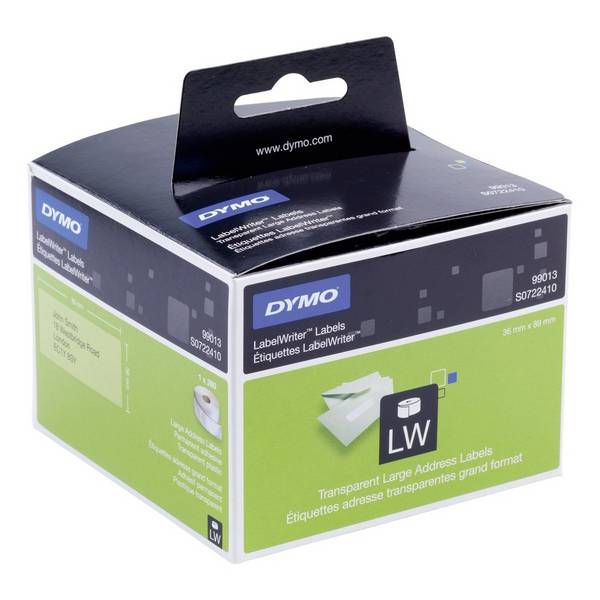 Label DYMO 99013 LabelWriter 36x89mm adreslabel transparant 260 stuks