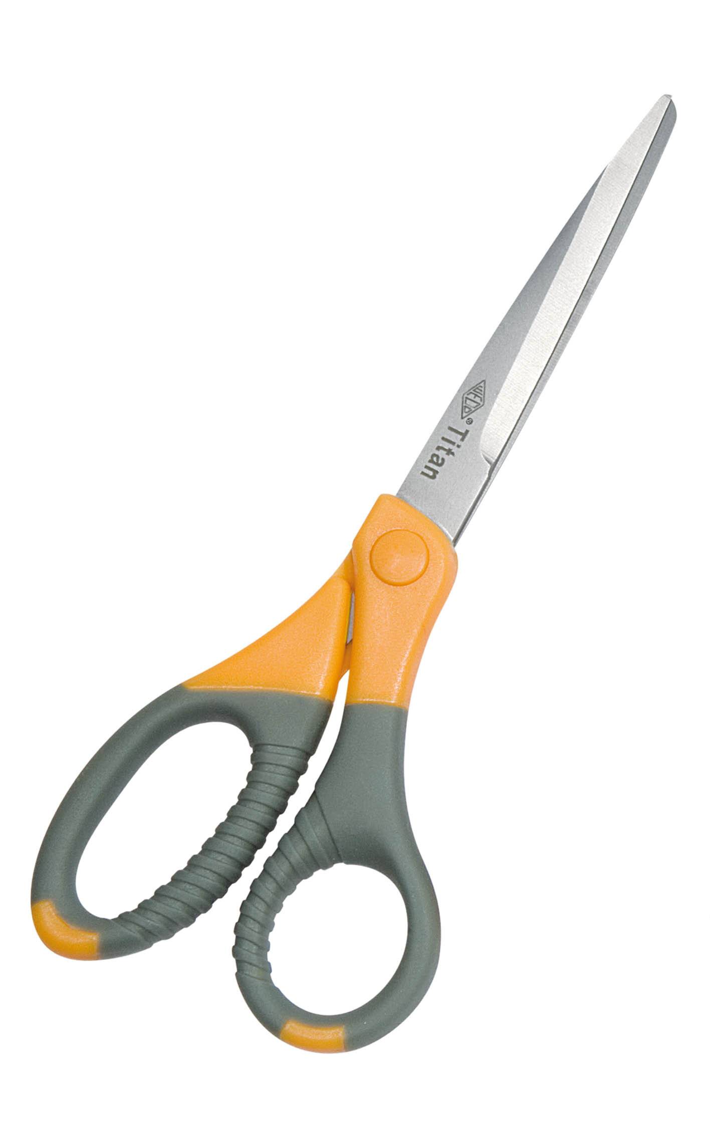 WEDO Schaar van roestvrij staal met titaniumcoating, 17,7 cm (7 inch), grijs/geel-2
