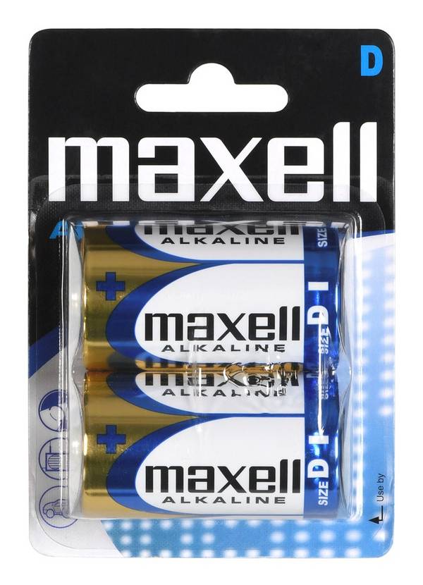 MAXELL alkalinebatterij LR20, 2 stuks.