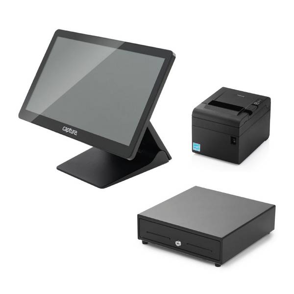 Capture CA-SY-73122 (Manta 15,6-inch POS-systeem - Core i3 / 8GB RAM / 128GB SSD / met Win10 IoT Value) + CA-PP-10000B +
