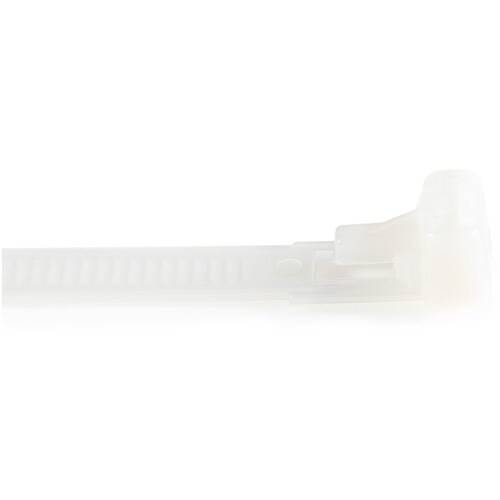 StarTech.com 12 cm Witte Herbruikbare Kabelbinders - 7 mm Breed, 22 kg Treksterkte - Hersluitbare Snelbinders uit Nylon-1