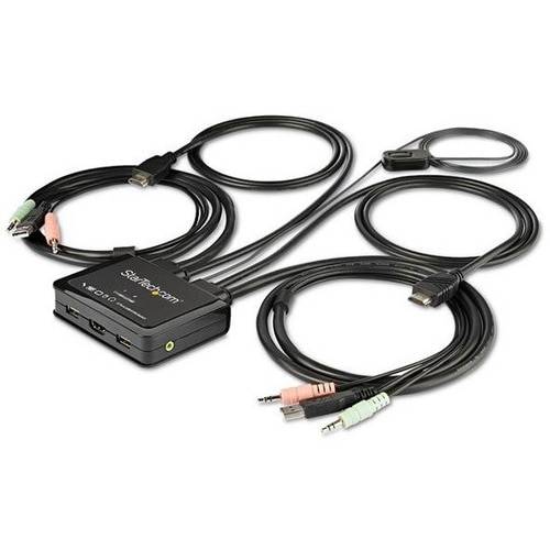 StarTech.com 2-poorts HDMI KVM switch met geïntegreerde kabels - USB 4K 60Hz - 2 computer(s) - 1 Locale gebruiker(s) - 3-0