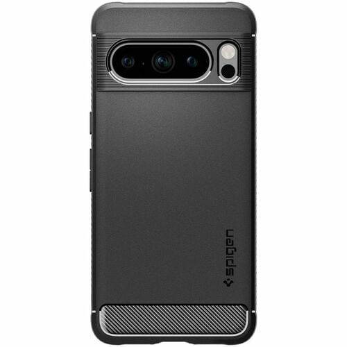 Spigen Rugged Armor Robuust Case voor Google Pixel 8 Pro Smartphone - Carbon Fiber - Mat zwart - Mat zwart - Valbestendi-1