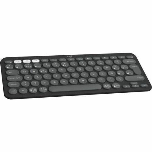 Logitech Pebble Keys 2 K380s Toetsenbord - Draadloos Verbinding - USB Interface - Spaans - QWERTY indeling - Grijs - Blu-0