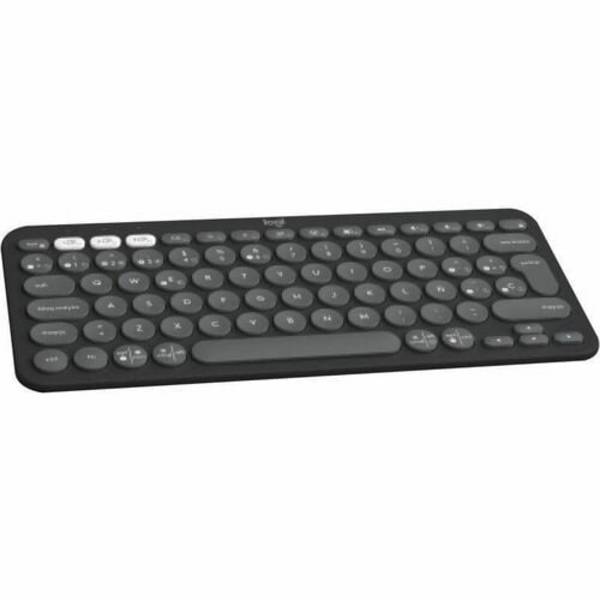 Logitech Pebble Keys 2 K380s Toetsenbord - Draadloos Verbinding - USB Interface - Spaans - QWERTY indeling - Grijs - Blu
