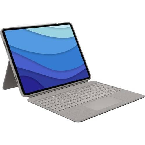 Logitech Combo Touch Toetsenbord/hoes voor 32,8 cm (12,9") Apple iPad Pro (5e generatie) Tablet-pc - Zand - Krasbestendi-0