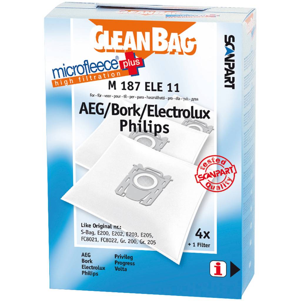 Scanpart M187ELE11 Microfleece+ S-Bag Stofzak 4stuks-0