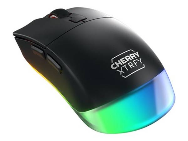 CHERRY Xtrfy M50 - Maus - leicht - ergonomisch - optisch - kabellos, kabelgebunden - 2,4 GHz, Bluetooth - Schwarz (JW-5