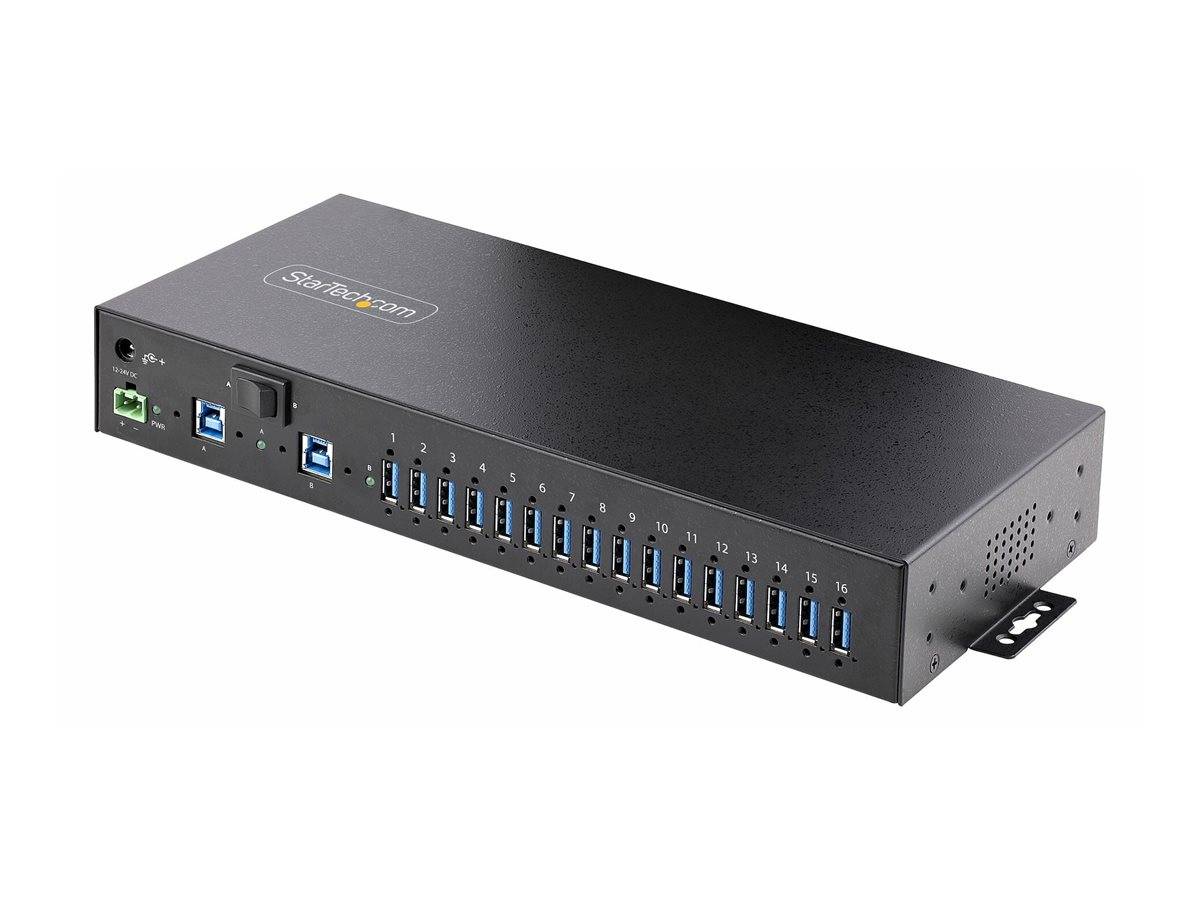 StarTech 16-poorts industriële USB 5 Gbps-hub met voedingsadapter, metalen behuizing, monteerbaar, ESD-bescherming-0