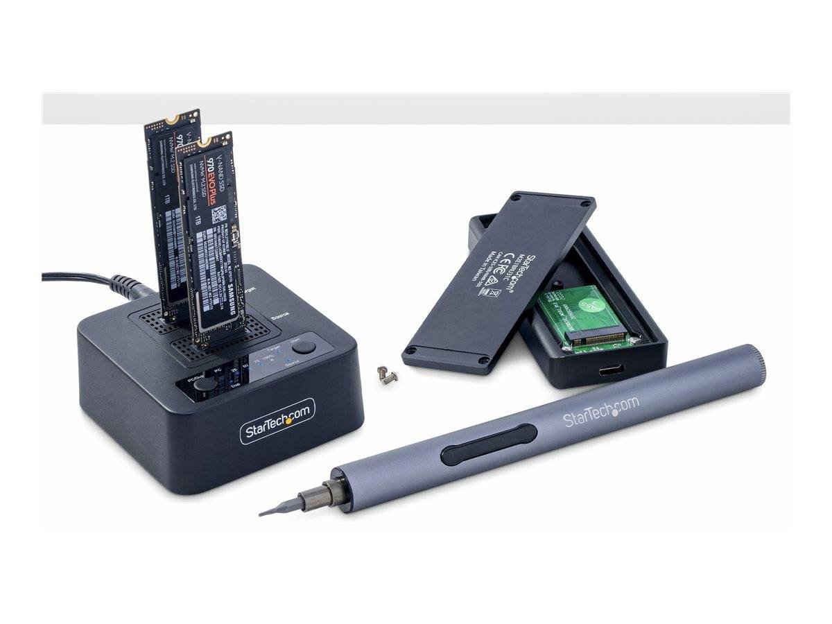 StarTech.com 1:1 M.2 NVMe-schijfduplicator, 90 GB/min standalone M.2 SSD-kloner/kopieermachine, USB-C 3.2 20 Gbps M.2 du-4