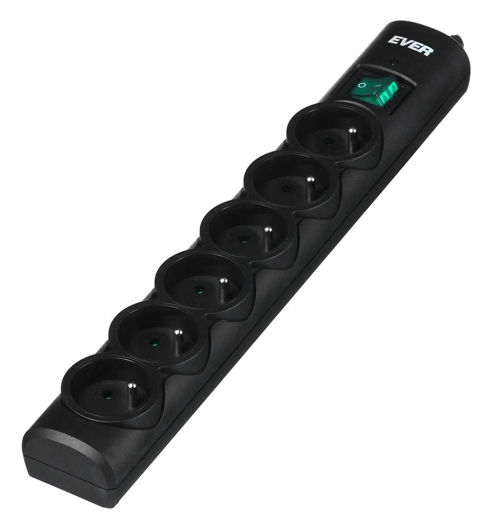 Ever Optima 3m Zwart 6 AC-stopcontacten 250 V-0