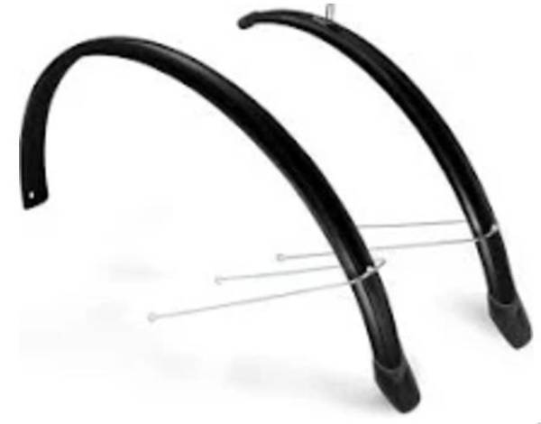Spatbordset 28" Eurofender Lampo 58 mm breed - Glans zwart-0