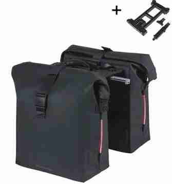 Dubbele fietstas Basil SoHo Nordlicht MIK 41 liter - zwart-0
