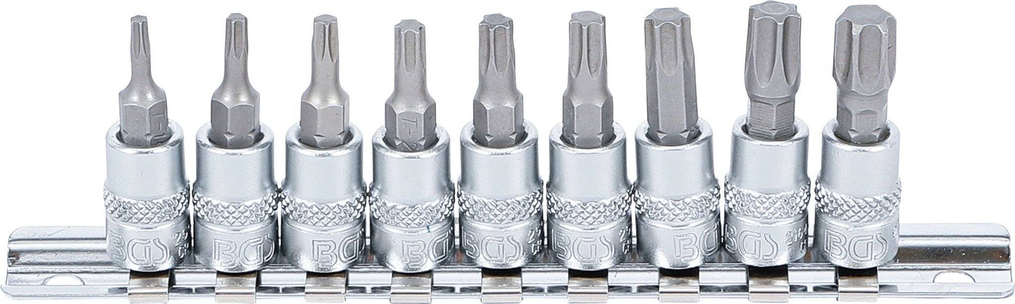 Dopsleutelbitset 6,3 mm (1/4") T-profiel (voor Torx) T10 - T50 9-dlg-0