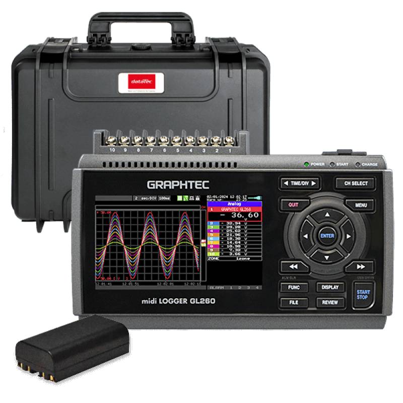 Graphtec GL260-EU Measurement Kit, 10 kanalen incl. koffer en batterij-0
