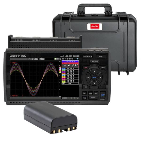 Graphtec GL860-EU-563SL Measurement Kit, 20 kanalen incl. koffer en batterij