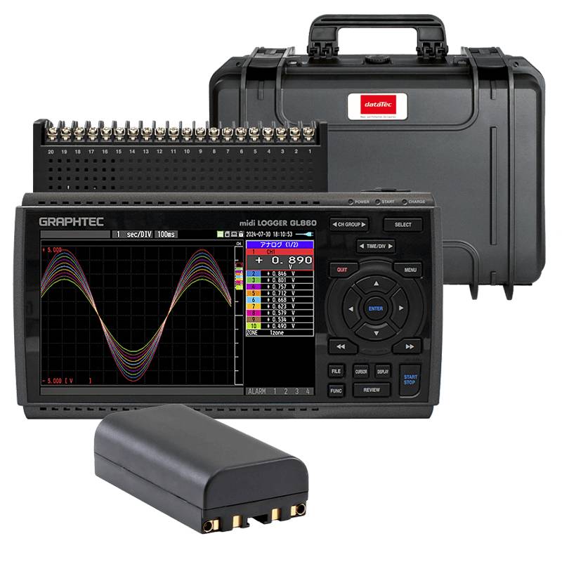 Graphtec GL860-EU-565 Measurement Kit, 20 kanalen hoge nauwkeurigheid incl. koffer en batterij-0
