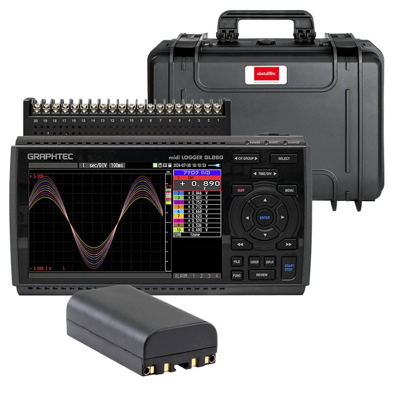 Graphtec GL860-EU-563 Measurement Kit, 20 kanalen incl. koffer en batterij-0