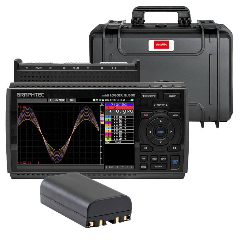 Graphtec GL860-EU-563SL-30 Measurement Kit, 30 kanalen incl. koffer en batterij-0