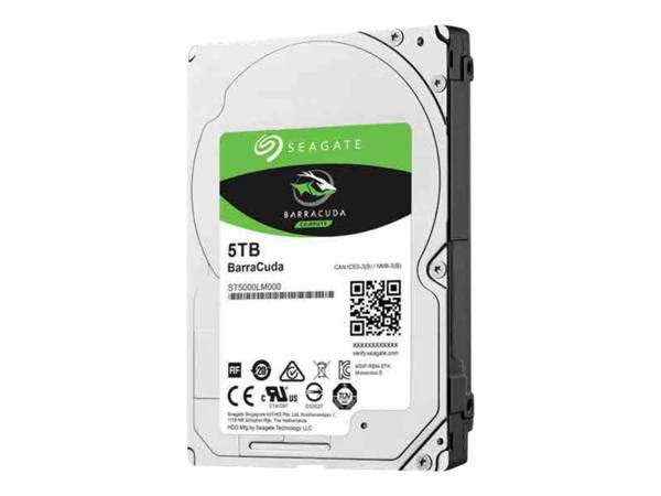 Seagate 5TB, 2,5", SATA 6Gb/s, 5400 RPM, 140 MB/s, 128 MB, 15 mm