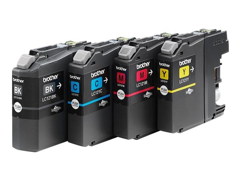 Brother Inktcartridge LC-121 Origineel Combipack Zwart, Cyaan, Magenta, Geel LC121VALBPDR-1
