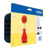 Brother Inktcartridge LC-121 Origineel Combipack Zwart, Cyaan, Magenta, Geel LC121VALBPDR-3