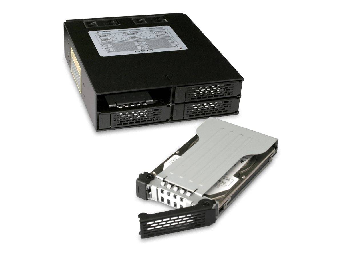 Backplane IcyDock 4x6,3cm SATAI-III in 1x5,25" HDD/SSD zwart-0