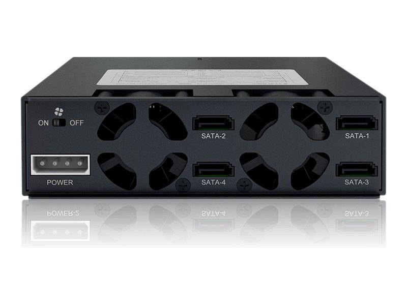 Backplane IcyDock 4x6,3cm SATAI-III in 1x5,25" HDD/SSD zwart-2