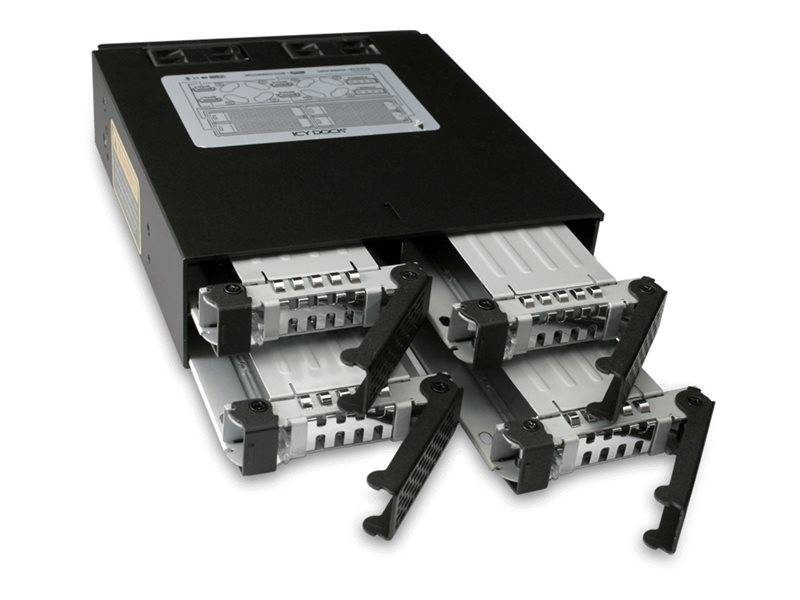 Backplane IcyDock 4x6,3cm SATAI-III in 1x5,25" HDD/SSD zwart-4