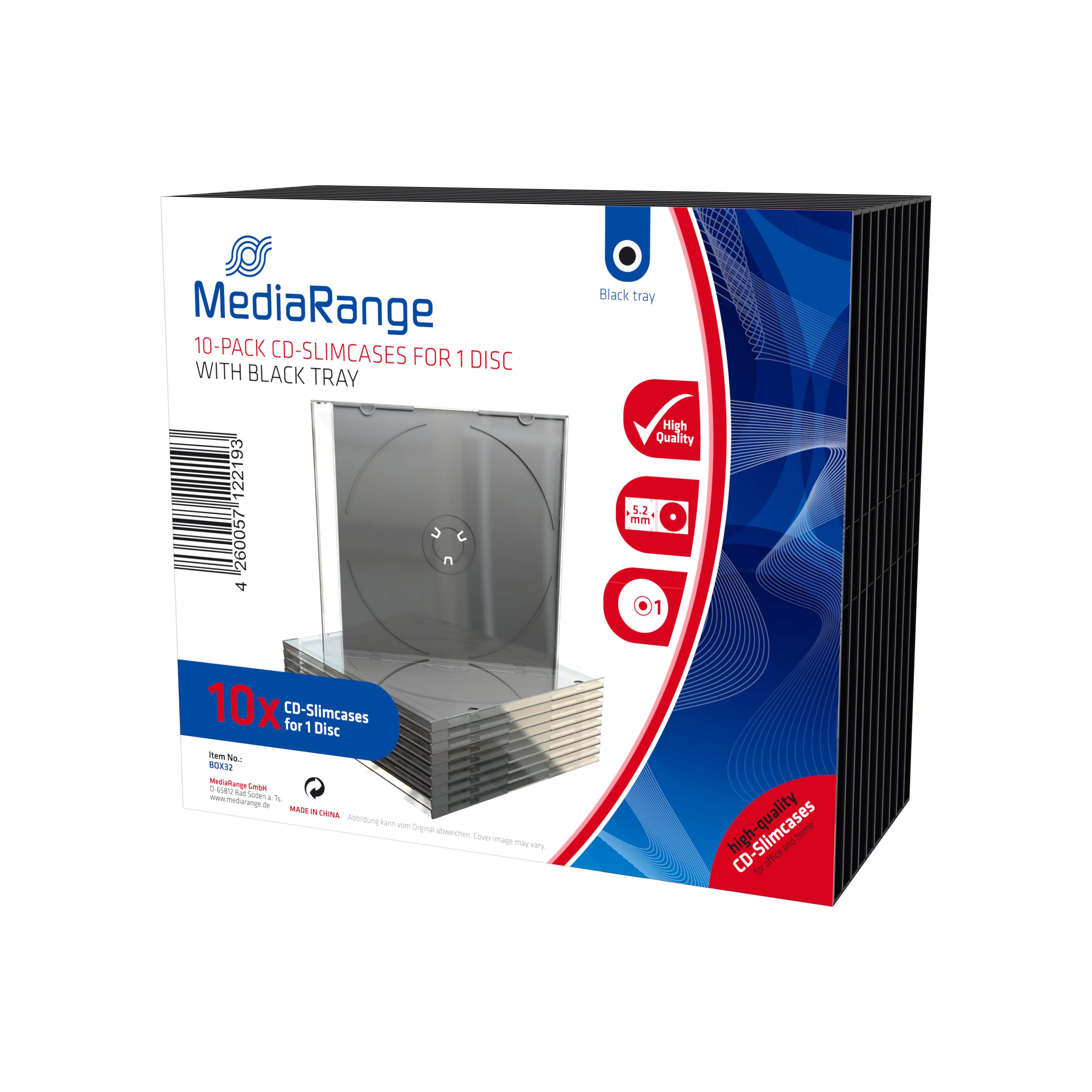MediaRange CD lege doos 10 stuks Single SlimCase retail-2