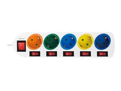 LogiLink 5 stopcontacten 15m kleur-0