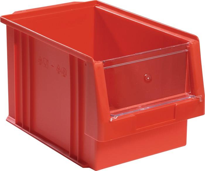 Magazijnbak PLK L330xB213xH200 mm PP rood LA-KA-PE-1